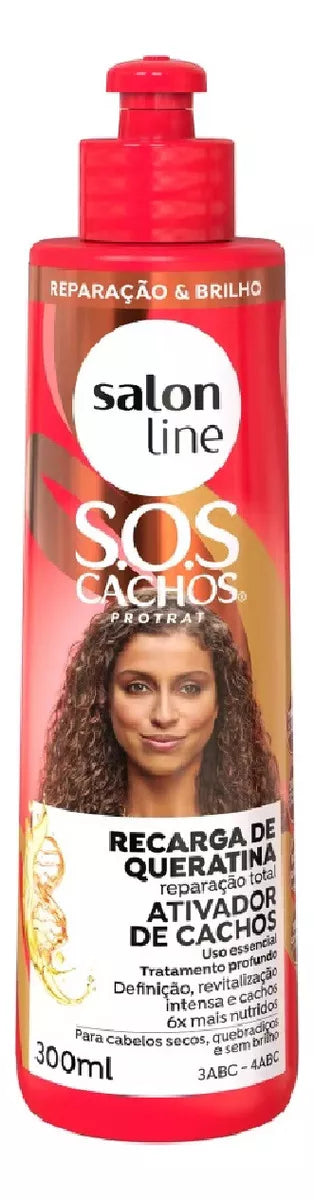 Ativador De Cachos Salon Line Sos Recarga De Queratina 300ml