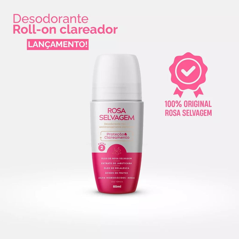 Wild Rose Deodorant 85ml - Rosa Selvagem Desodorante Antitranspirante Clareador Axilas