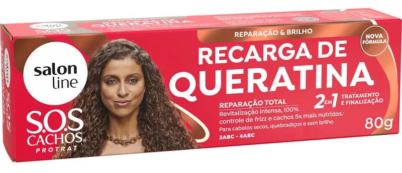 Keratin Recharge Total Repair - Recarga Queratina Salon Line Sos Cachos Reparação Total 80g