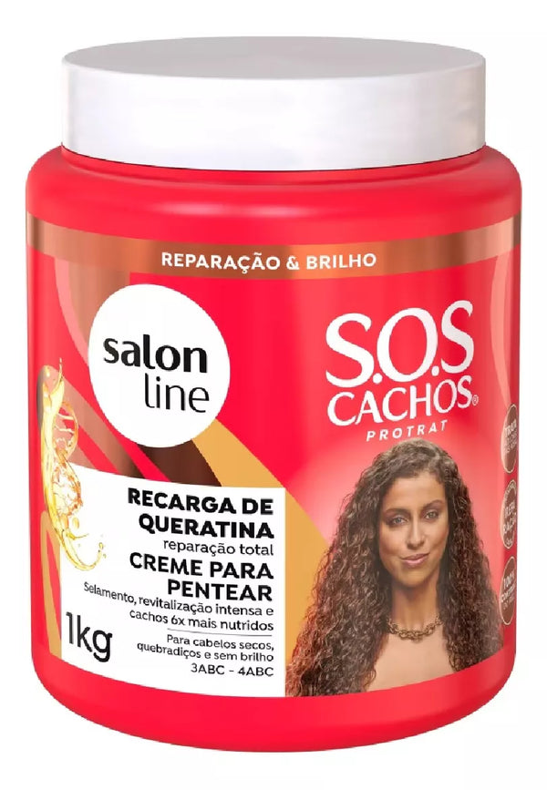 Sos Curls Combing Cream Keratin Refill 1kg Salon Line