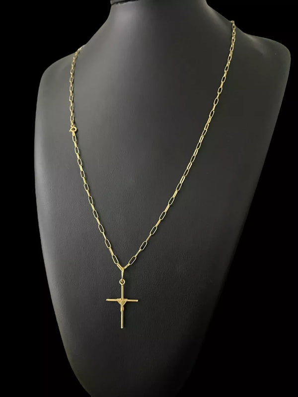 Men's Gold Chain with Pendant - 4.2g Solid Gold Italian Link Necklace