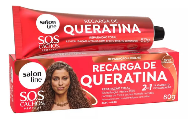 Keratin Recharge Total Repair - Recarga Queratina Salon Line Sos Cachos Reparação Total 80g