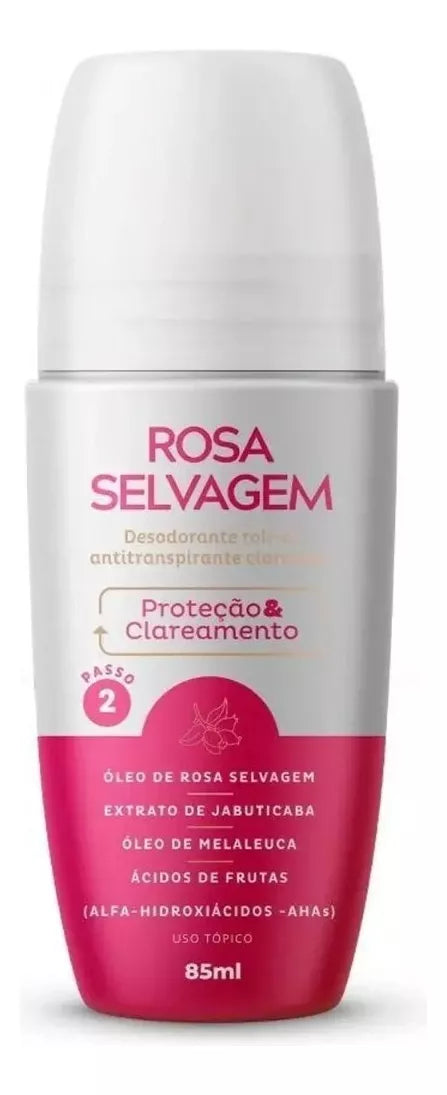 Wild Rose Deodorant 85ml - Rosa Selvagem Desodorante Antitranspirante Clareador Axilas