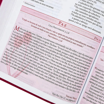 Bíblia da Mulher de Fé NVI – Capa de Luxo Couro Soft Rosa