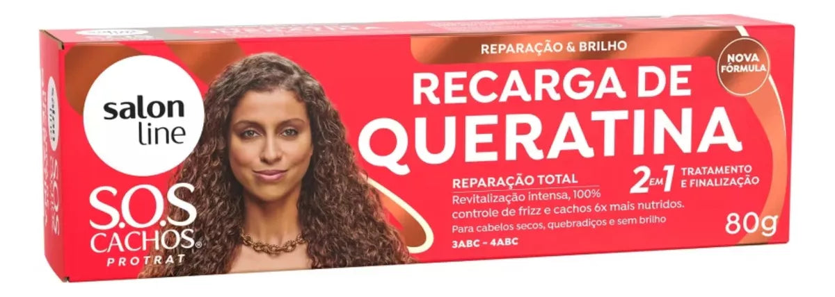 Keratin Recharge Total Repair - Recarga Queratina Salon Line Sos Cachos Reparação Total 80g