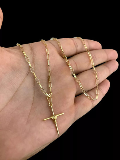 Men's Gold Chain with Pendant - 4.2g Solid Gold Italian Link Necklace