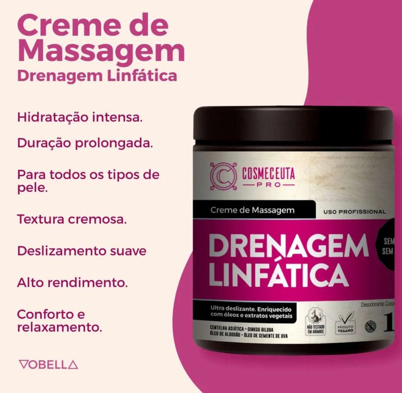 Creme de Massagem Drenagem Linfática 1kg