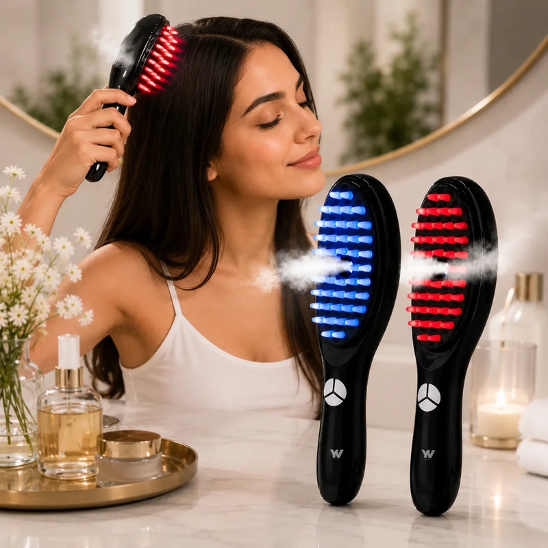 Escova Massageadora Capilar LED 4 EM 1
