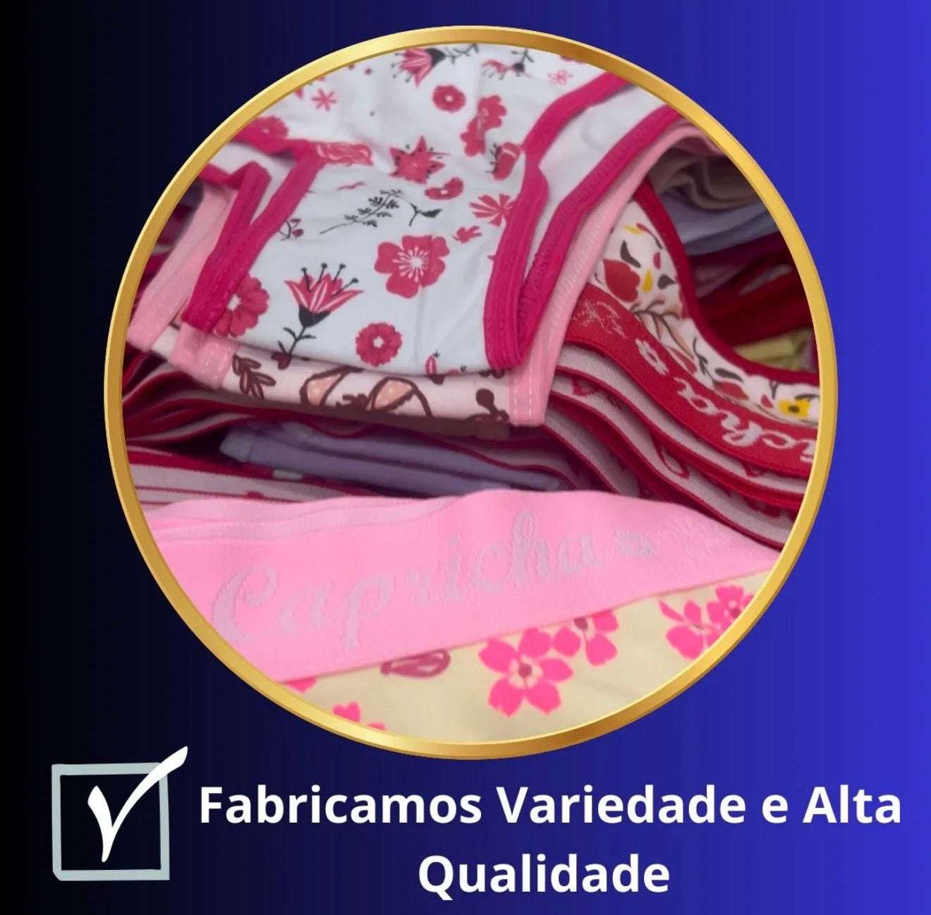 Kit 5 Calcinhas Cotton Premium com Cós de Elástico Grosso