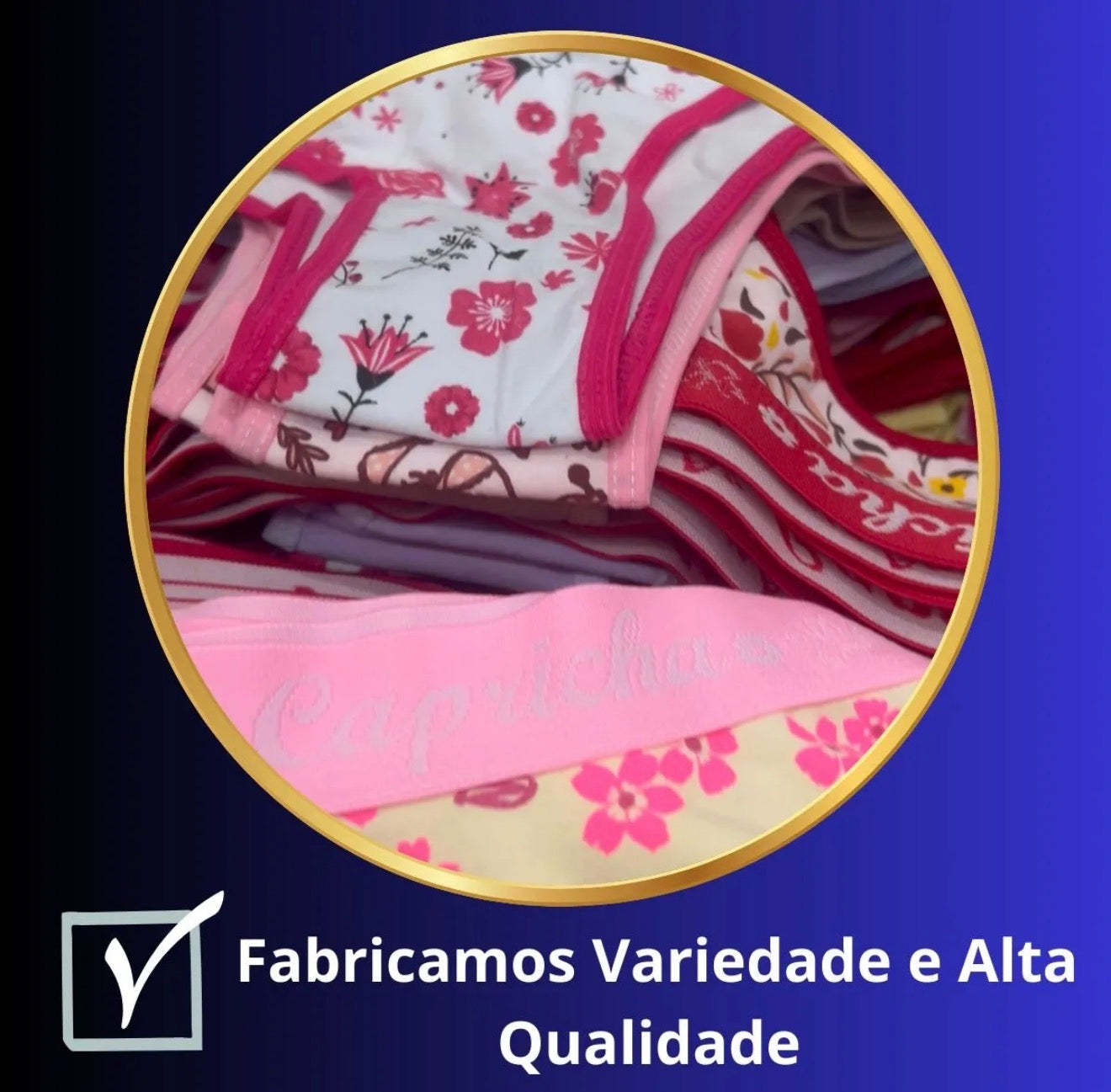 Kit 5 Calcinhas Cotton Premium com Cós de Elástico Grosso