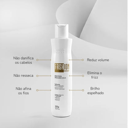 Combo Escova Progressiva Fashion Gold 300g