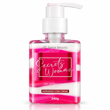 Gel Aromatizante Secrets Woman Morango com Creme – Swiss Beauty