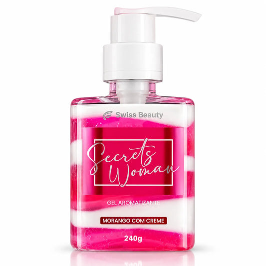 Gel Aromatizante Secrets Woman Morango com Creme – Swiss Beauty
