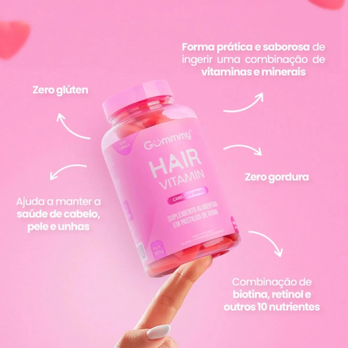 Gummy Hair Vitamin Tuttu Frutti – 60 unidades