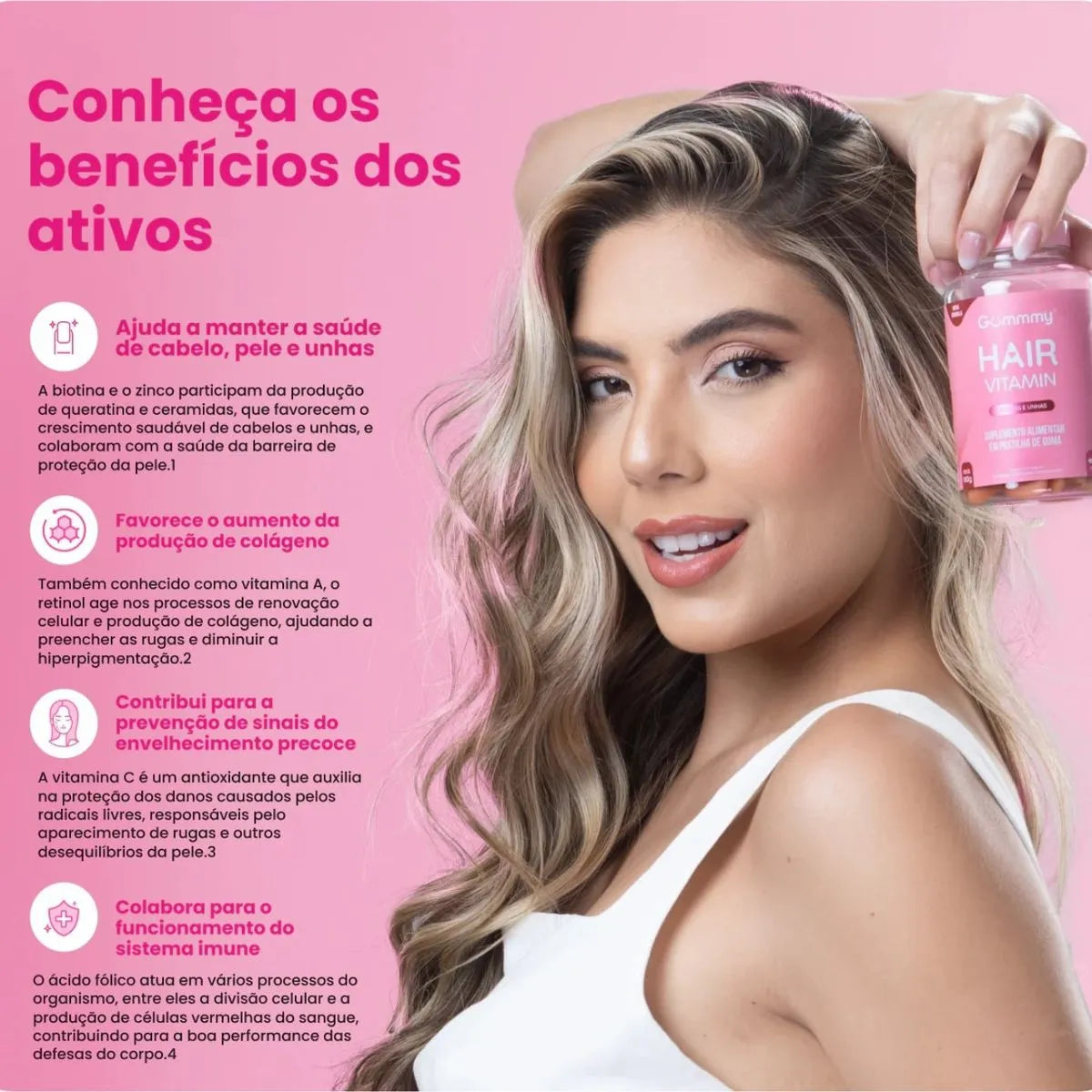 Gummy Hair Vitamin Tuttu Frutti – 60 unidades