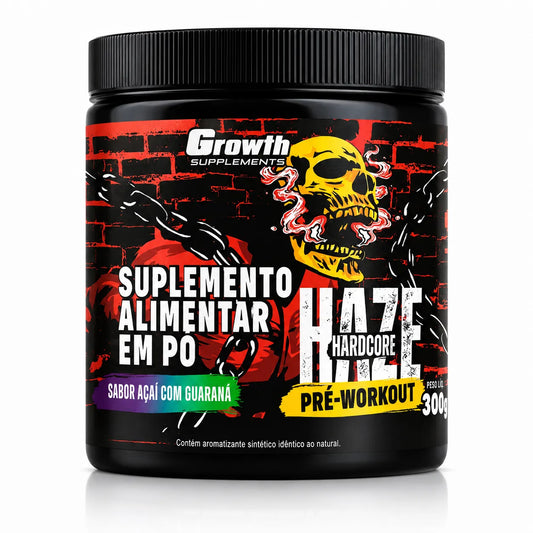 Haze Hardcore Pré-Treino Açaí com Guaraná 300g – Growth Supplements