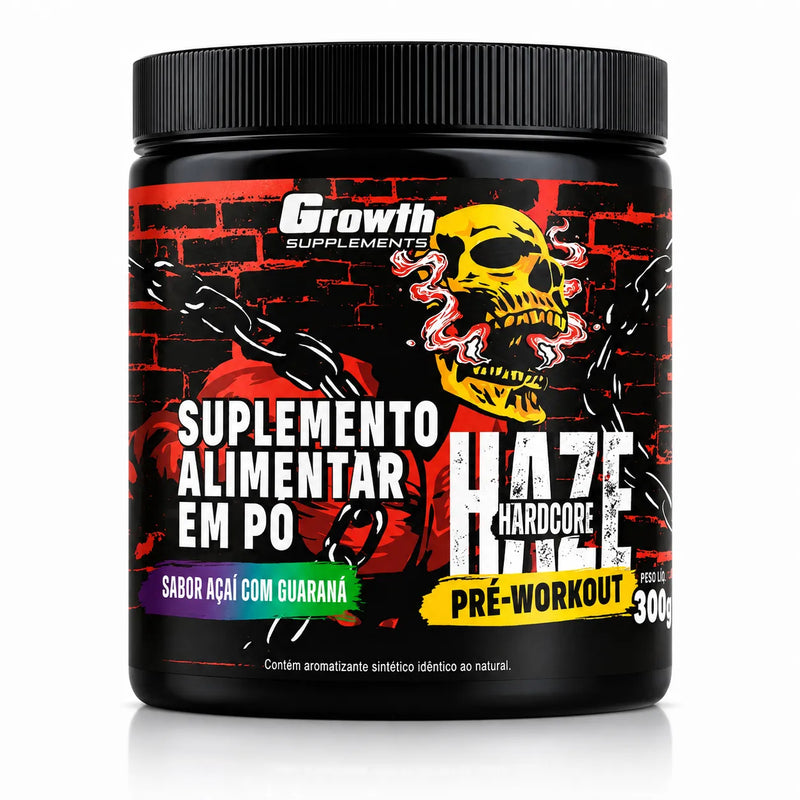 Haze Hardcore Pré-Treino Açaí com Guaraná 300g – Growth Supplements