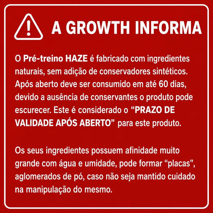 Haze Hardcore Pré-Treino Açaí com Guaraná 300g – Growth Supplements