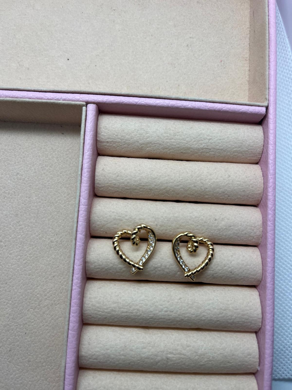 Open Heart Earrings – Gold-Tone Design