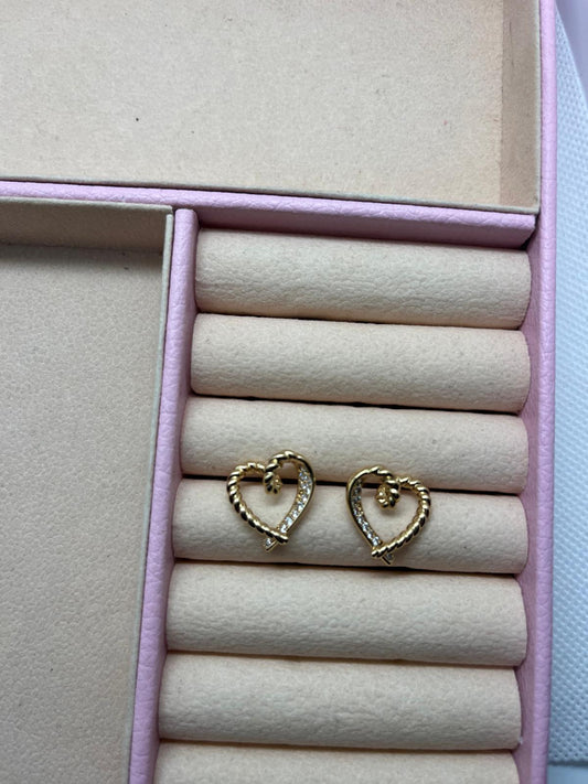 Open Heart Earrings – Gold-Tone Design
