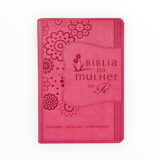 Bíblia da Mulher de Fé NVI – Capa de Luxo Couro Soft Rosa
