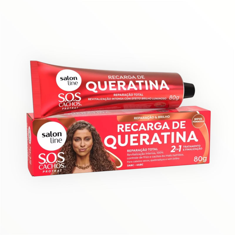 Keratin Recharge Total Repair - Recarga Queratina Salon Line Sos Cachos Reparação Total 80g