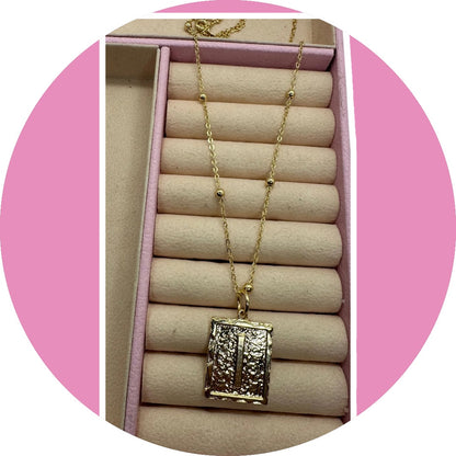 Necklace with Gold-Plated Letter "I" Pendant