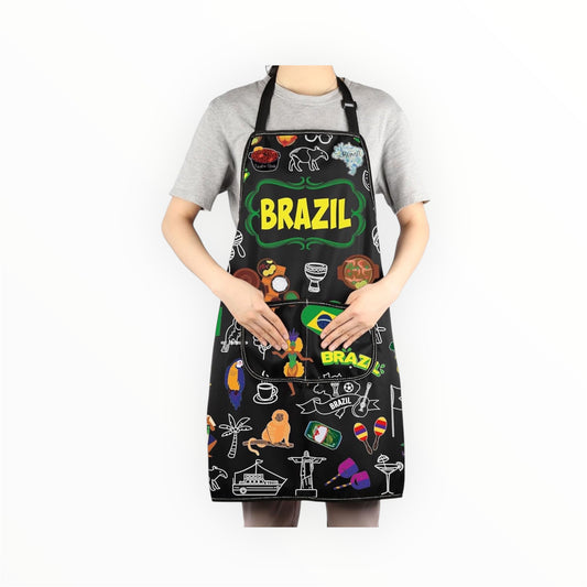 Avental Brasileiro – Estampa da Bandeira do Brasil para Cozinha, Churrasco e Eventos