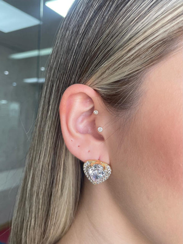 Sparkling Heart Earrings Big