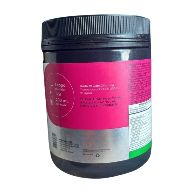 Pré-treino Super Power Pink – Wpink | Energia Máxima com Sabor de Limão
