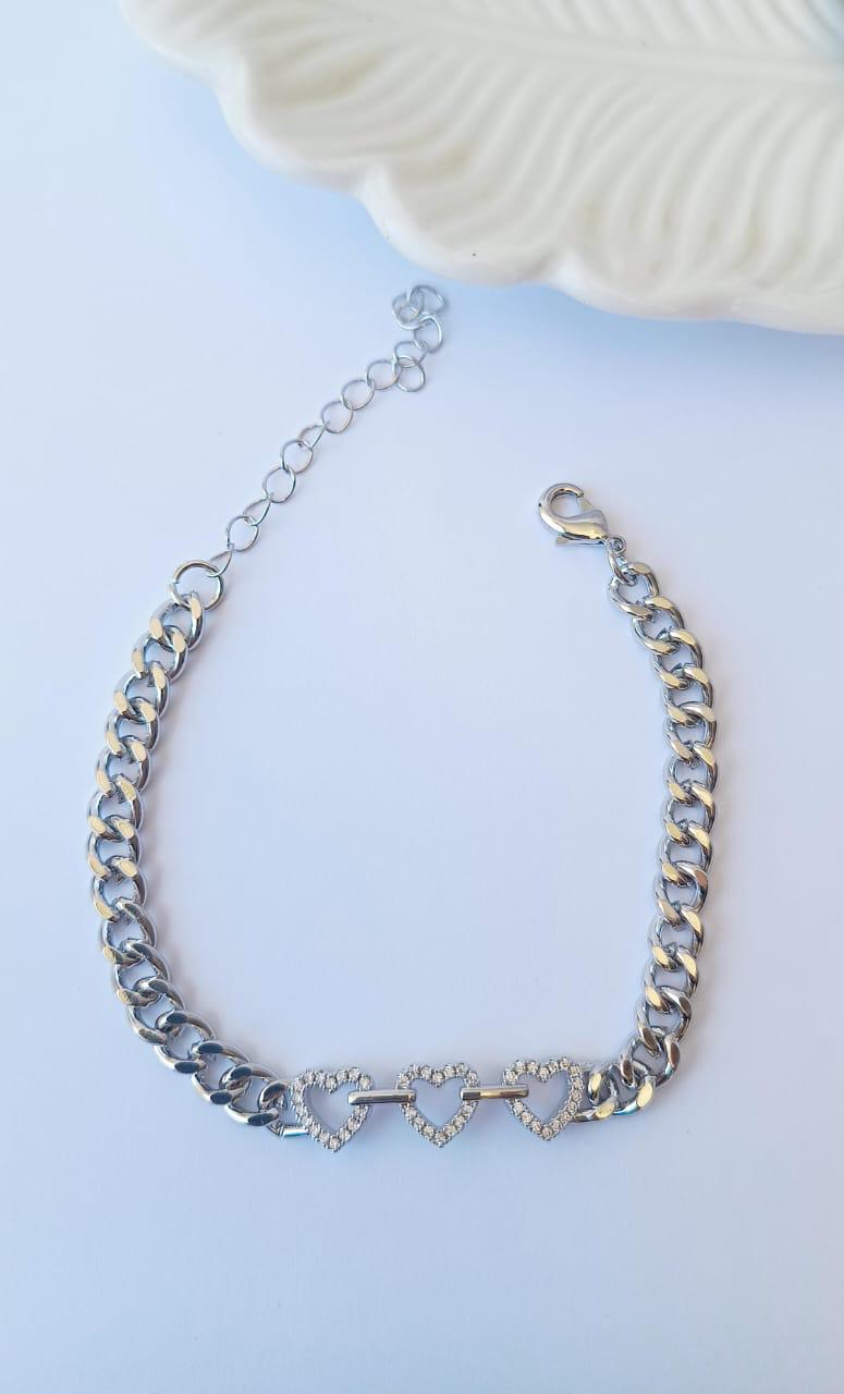 White Rhodium-Plated Bracelet
