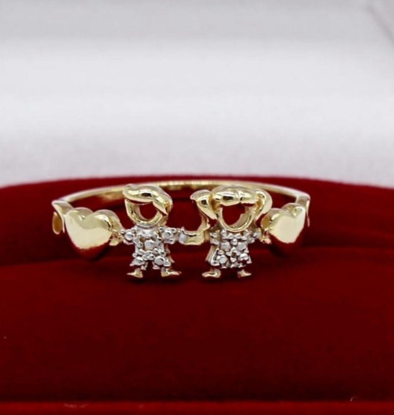 Boy & Girl Gold-Plated Ring – Size Brazil