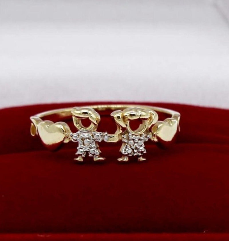 Boy & Girl Gold-Plated Ring – Size Brazil