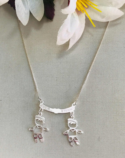 Two Boys Necklace – 925 Silver & Heartfelt Design