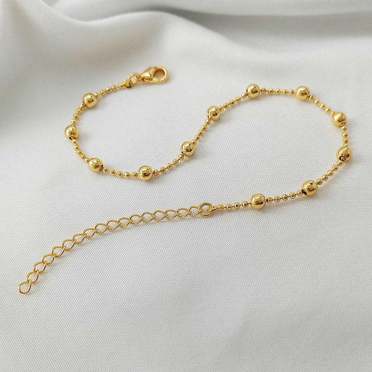 Gold-Plated Bead Bracelet – Elegant & Chic