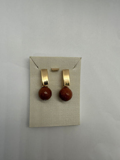 Earrings with Sunstone Gem