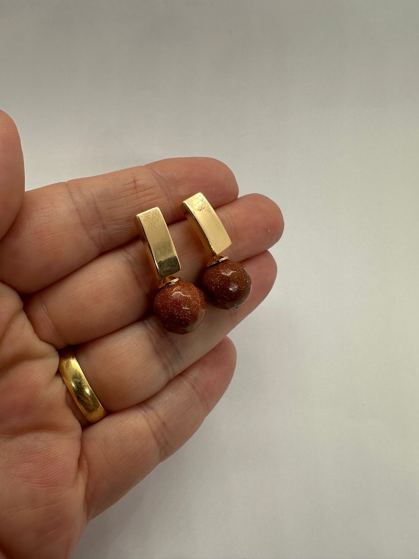 Earrings with Sunstone Gem