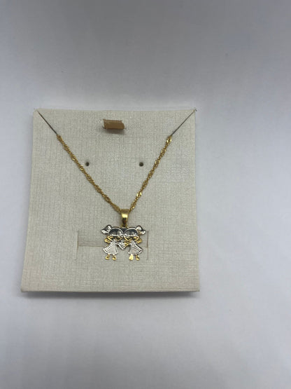 Necklace with Pendant of Two Girls