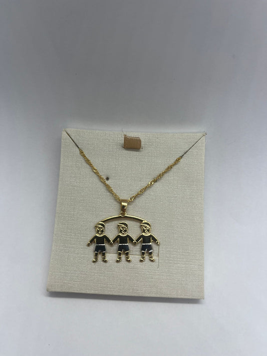 Necklace with Pendant of Three Boys
