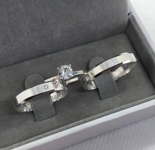 Pair of Rings & Solitaire Ring