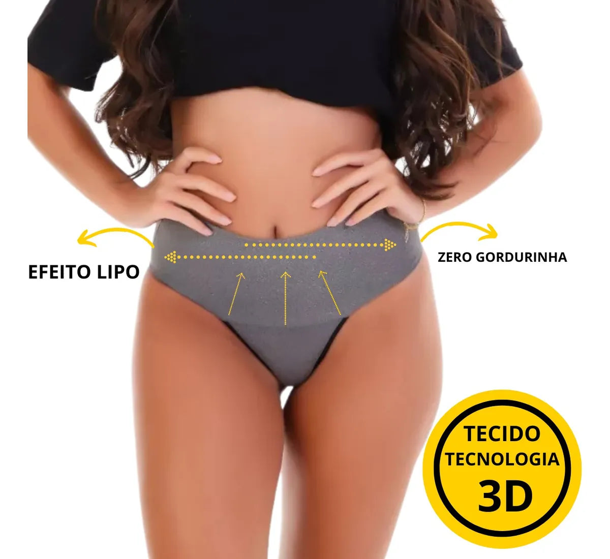 Calcinha Fitness Modeladora Cós Alto – Alta Compressão