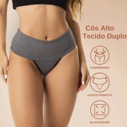 Calcinha Fitness Modeladora Cós Alto – Alta Compressão