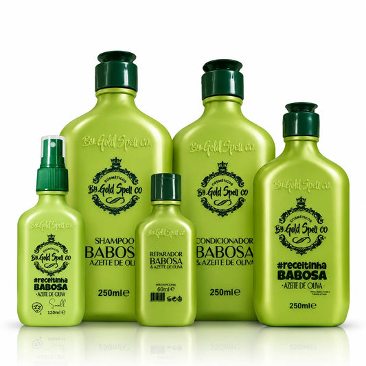 Kit Babosa Shampoo + Condicionador + Máscara + Reparador + Smell – Gold Spell