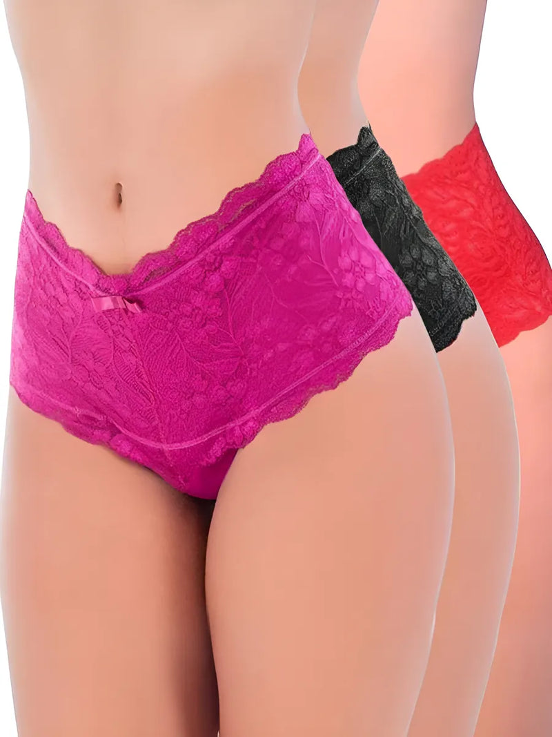 Calcinha Cinta Cintura Alta Renda Luxo Modeladora