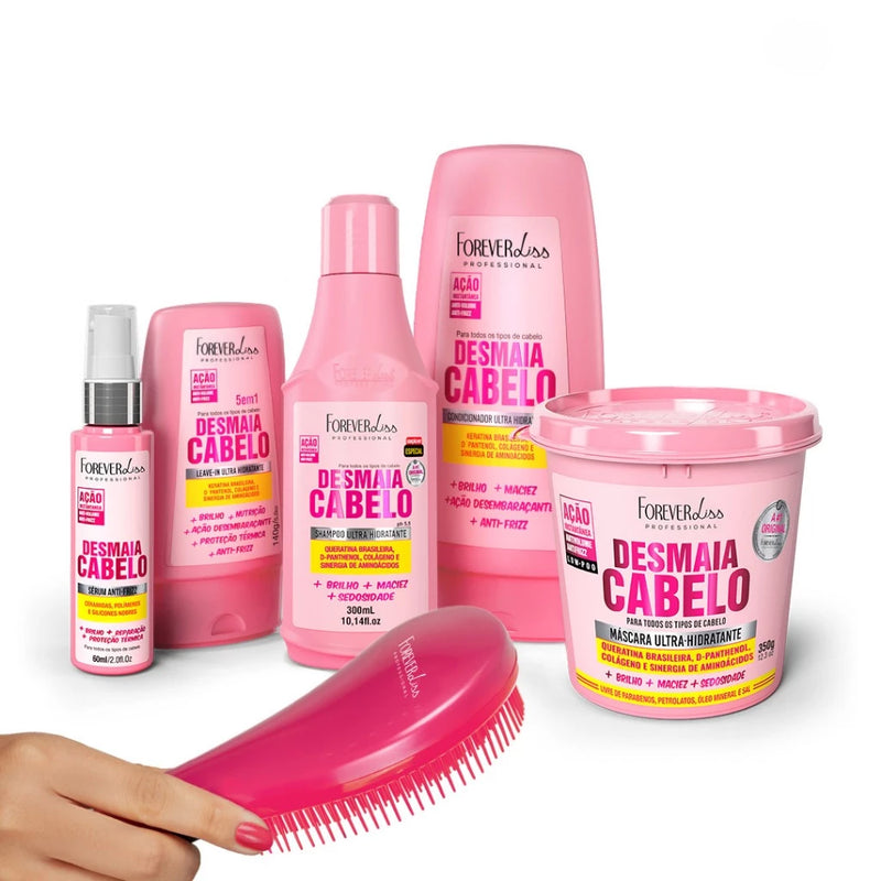 Kit Desmaia Cabelo Forever Liss – Shampoo, Máscara, Condicionador e Sérum