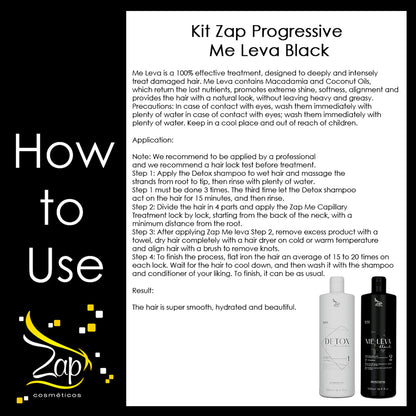 Zap Kit Progressiva Definitiva + Shampoo Detox 1 Litro Cada