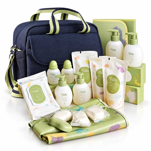 Kit Natura Mamãe e Bebê 14 Itens com Bolsa Maternidade