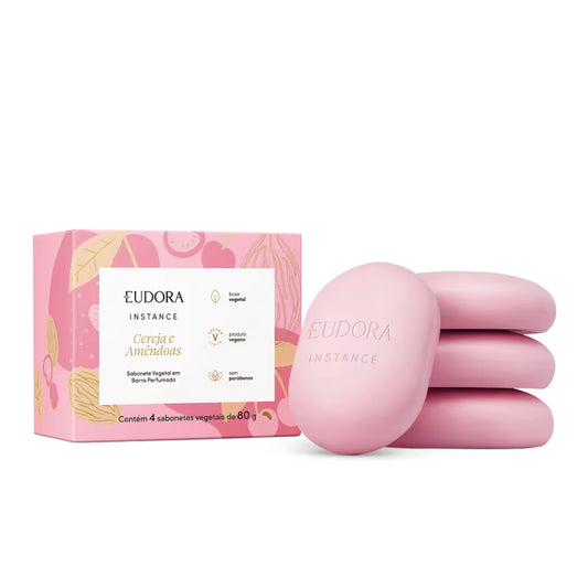 Sabonete em Barra Instance Cereja e Amêndoas 4x80g – Eudora