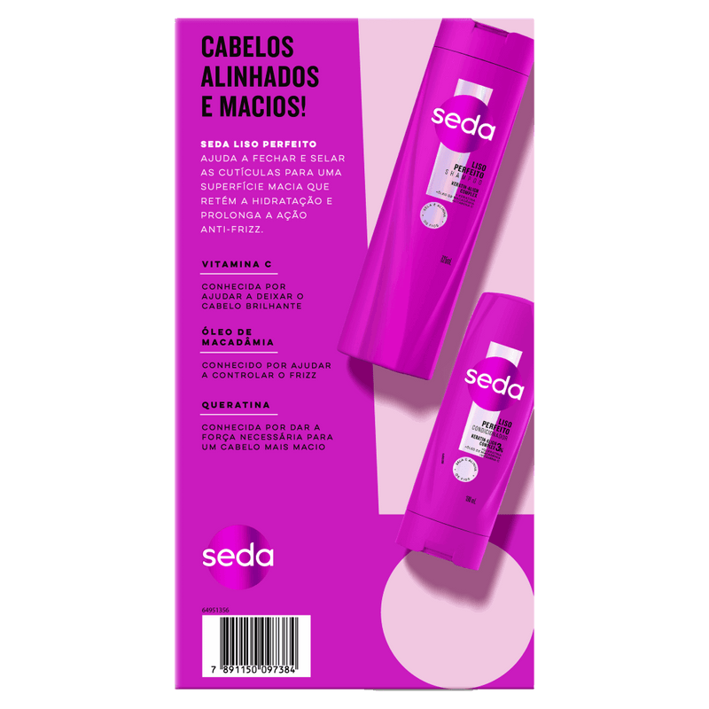 Kit Seda Liso Perfeito – Shampoo 300ml + Condicionador 190ml