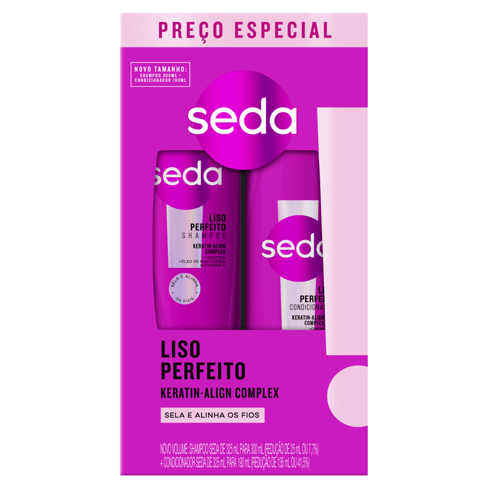 Kit Seda Liso Perfeito – Shampoo 300ml + Condicionador 190ml
